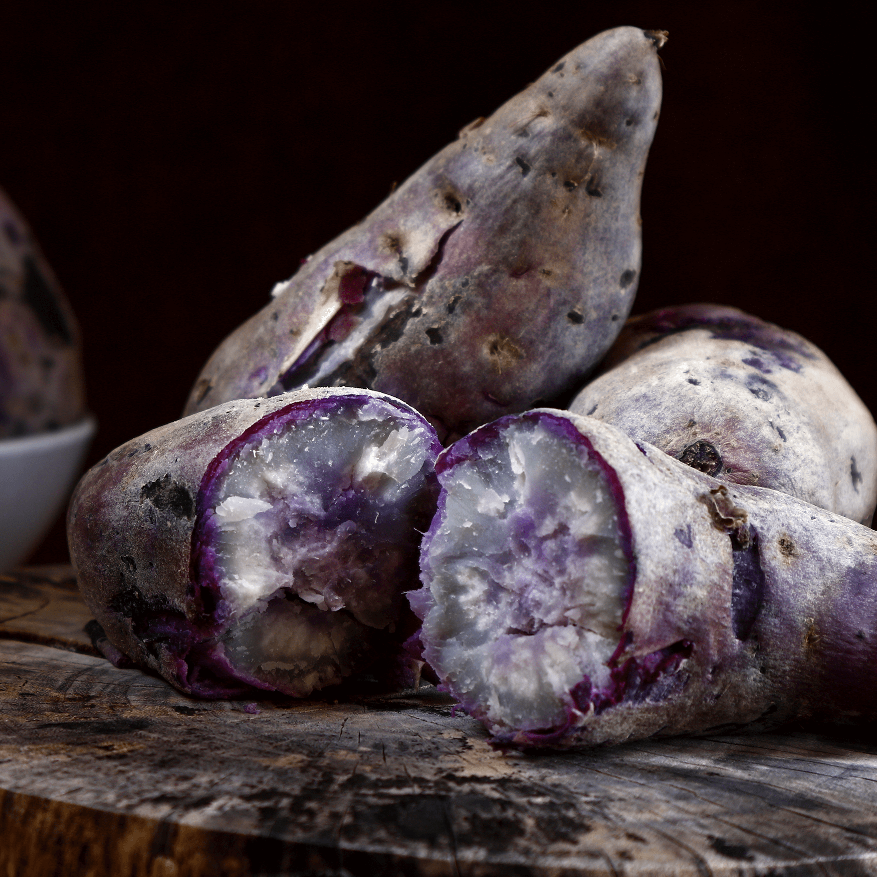 Freshly cooked sweet potato