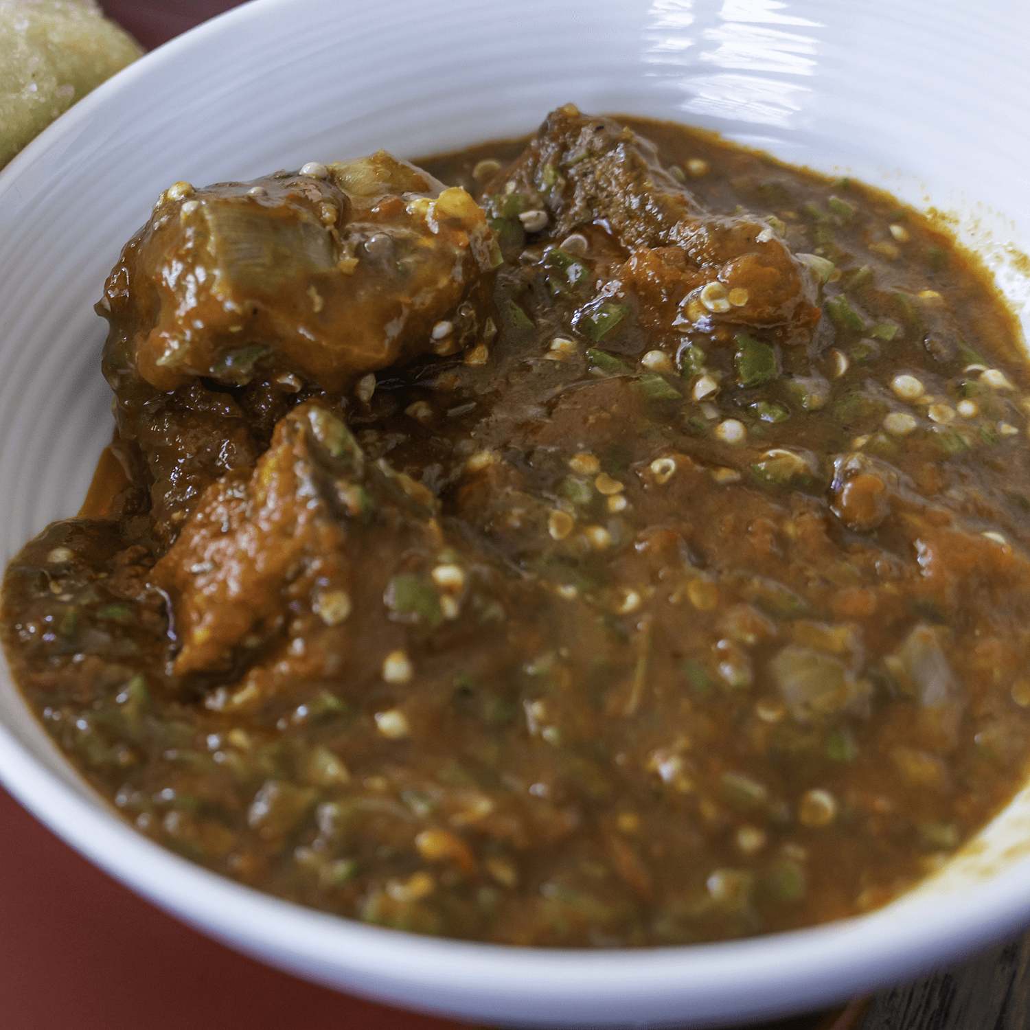 Nigerian spicy okro and pepper stew