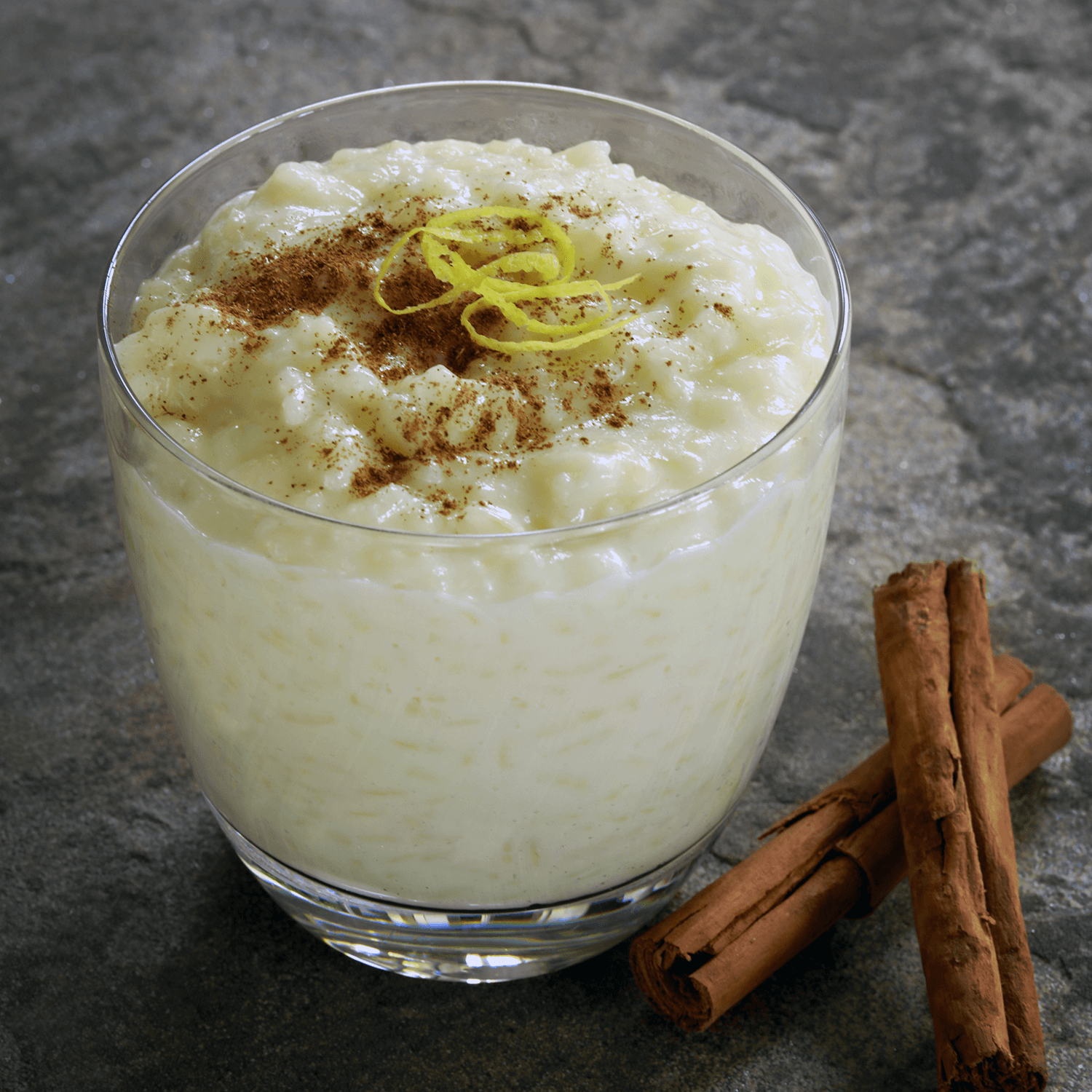 Rice pudding with cinnamon