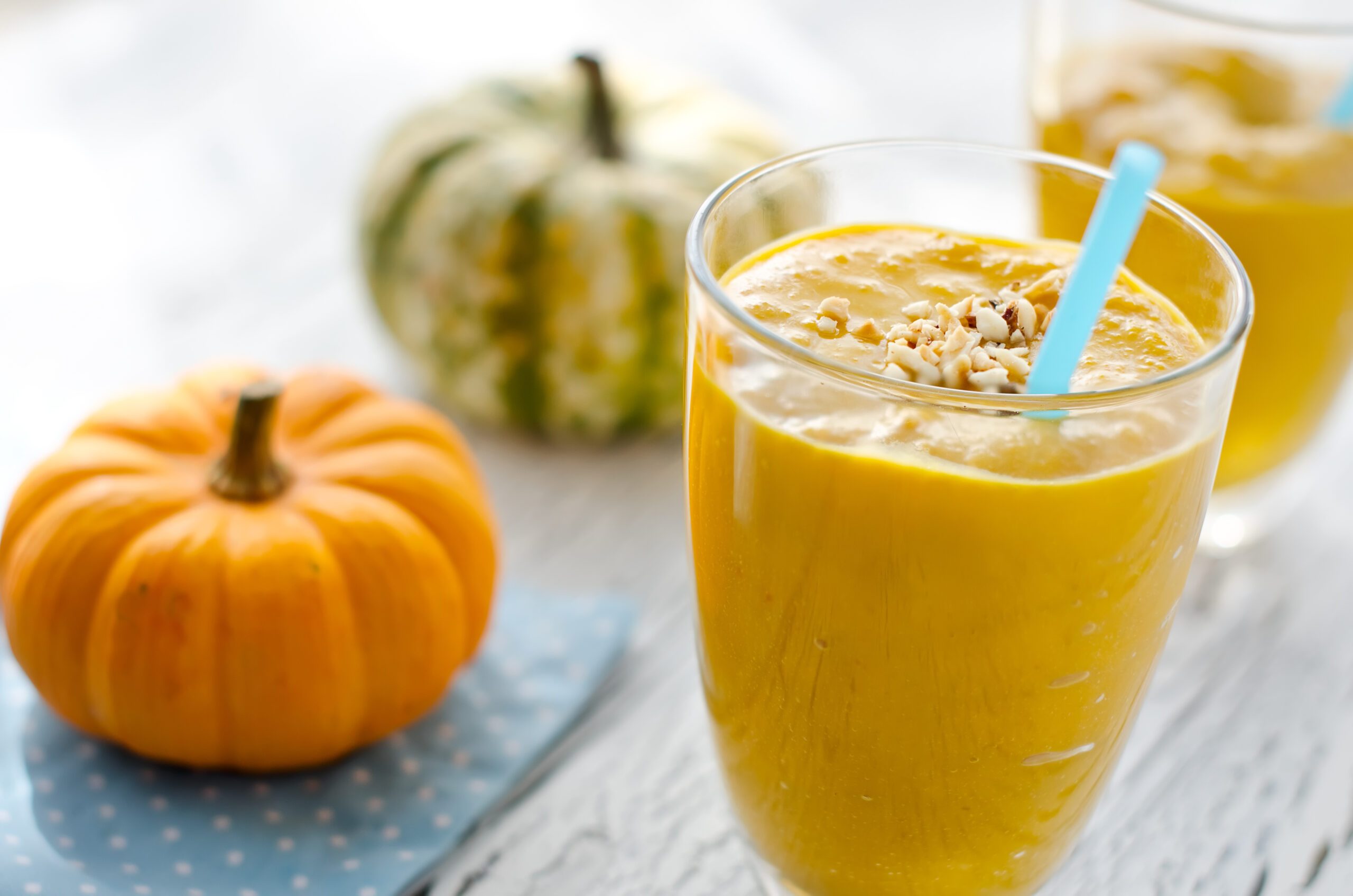 Beverage with pumpkins and milk