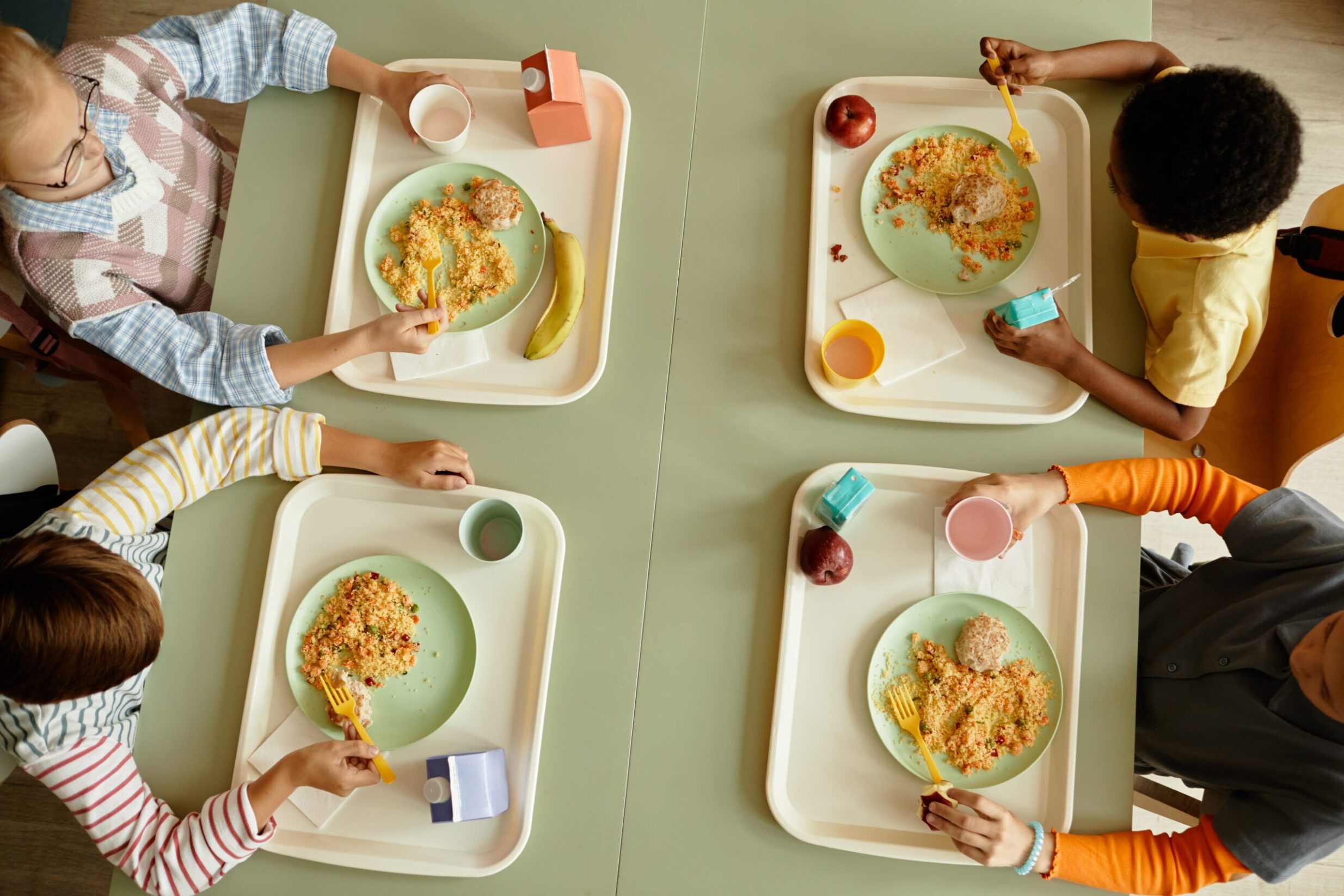 kids having lunch at school