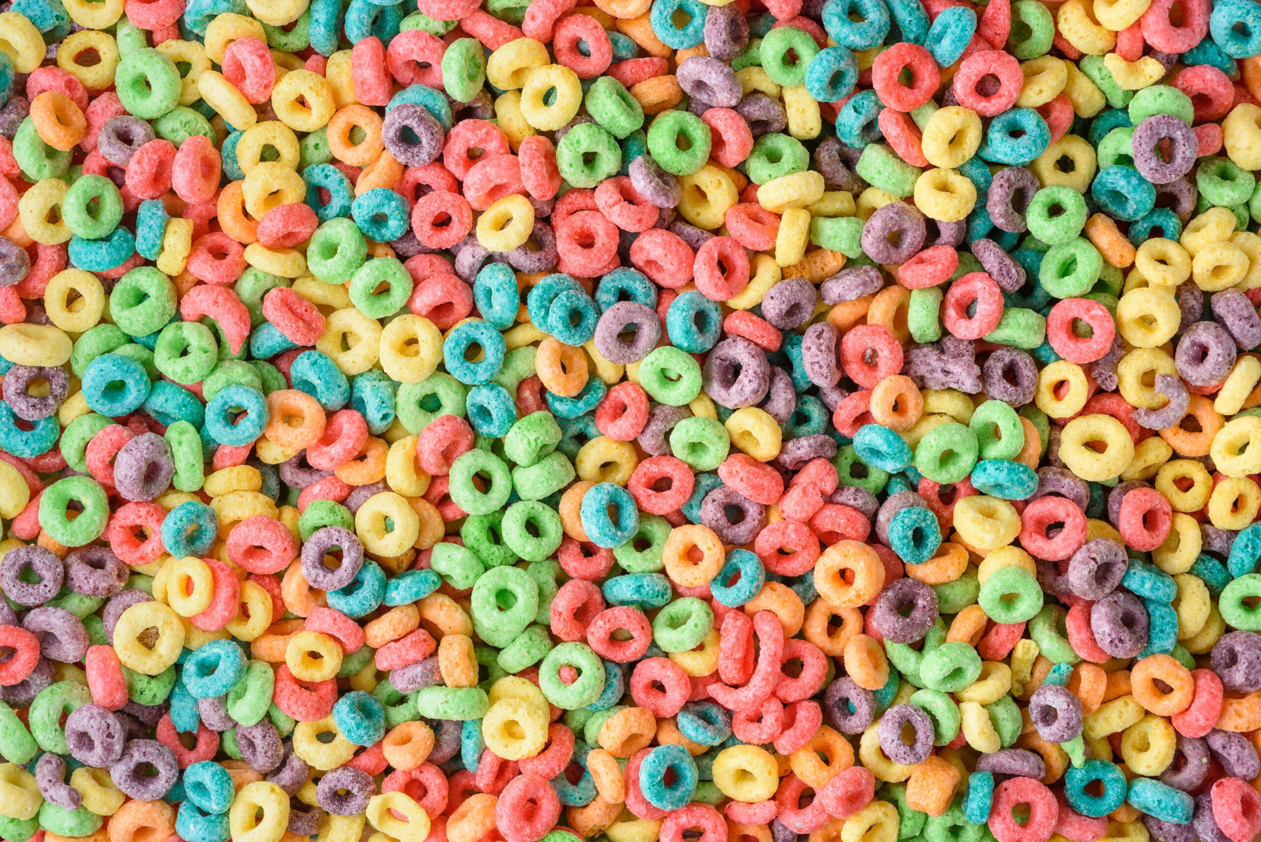 Cereal background. Colorful breakfast food