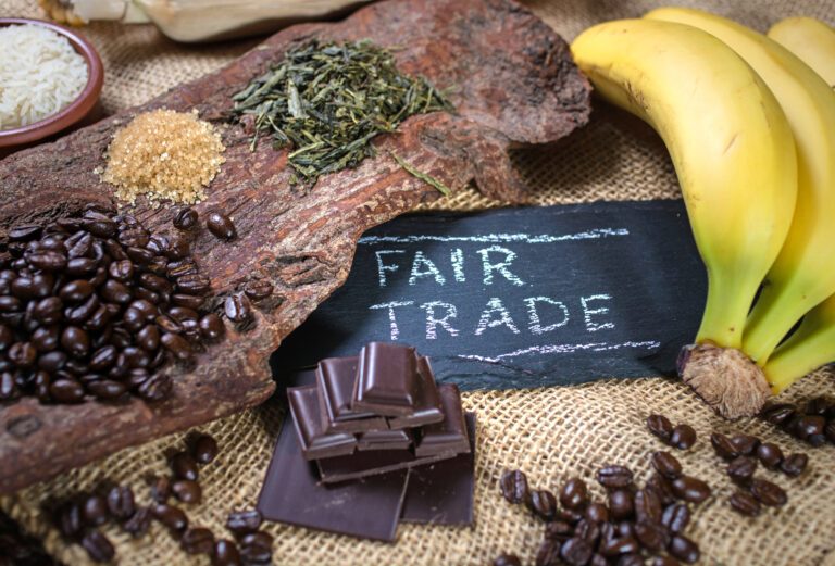 fair trade banana, coffee, chocolate