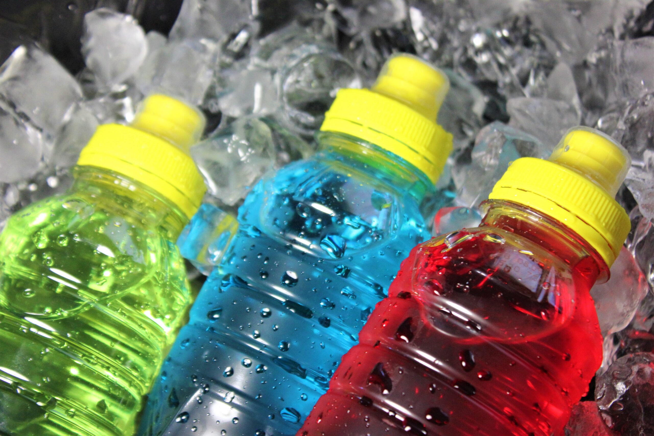 Sports energy drinks on ice.These drinks are a great way to replace water and electrolytes lost through sweating after activity. Electrolytes such as potassium, calcium, sodium, and magnesium.